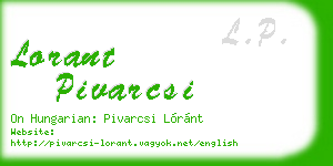 lorant pivarcsi business card