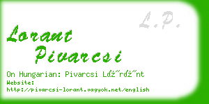 lorant pivarcsi business card